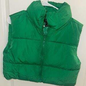 Forever 21 Green Puffy Vest Jacket